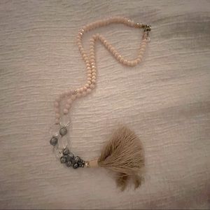 Anthropologie beaded tassel necklace